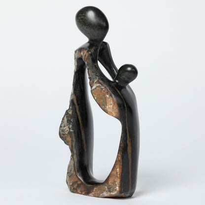 Hand-Carved Serpentine Stone Family Figurine