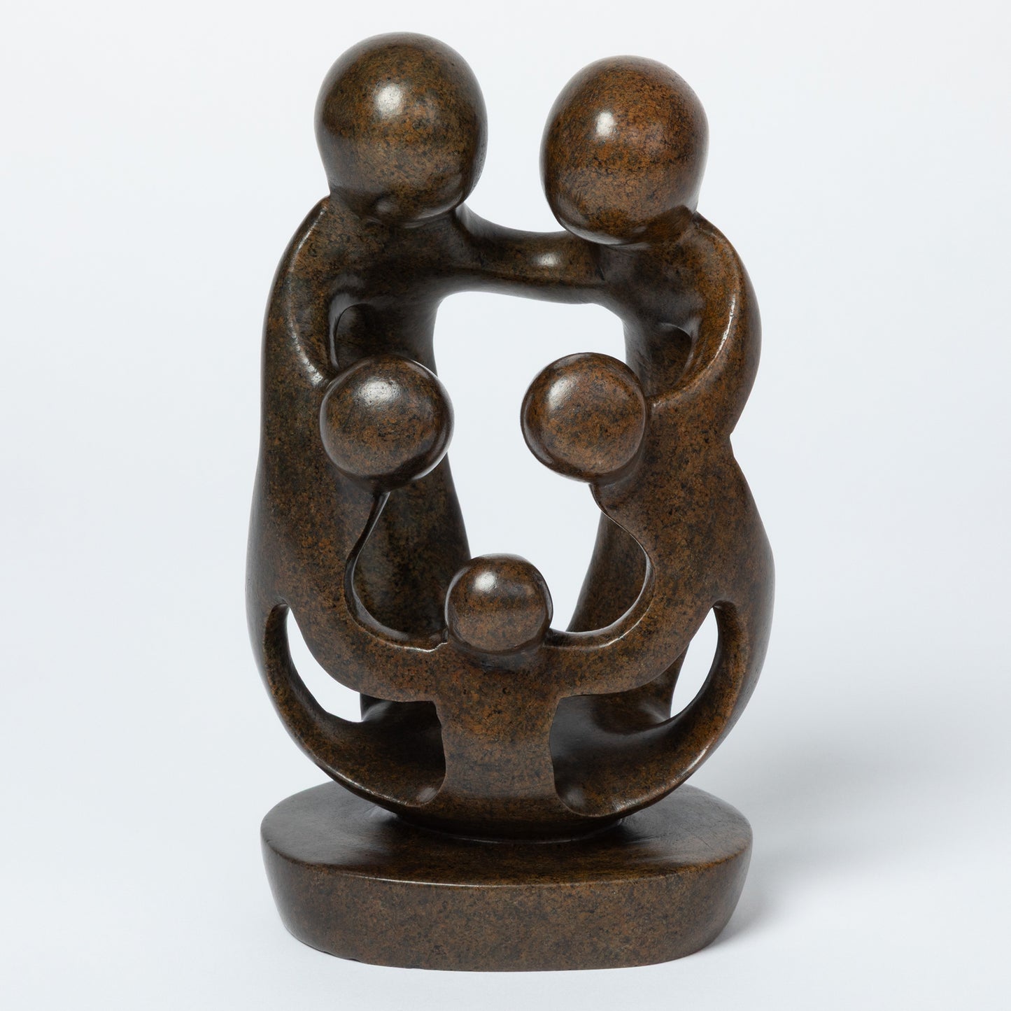 Hand-Carved Serpentine Stone Family Figurine