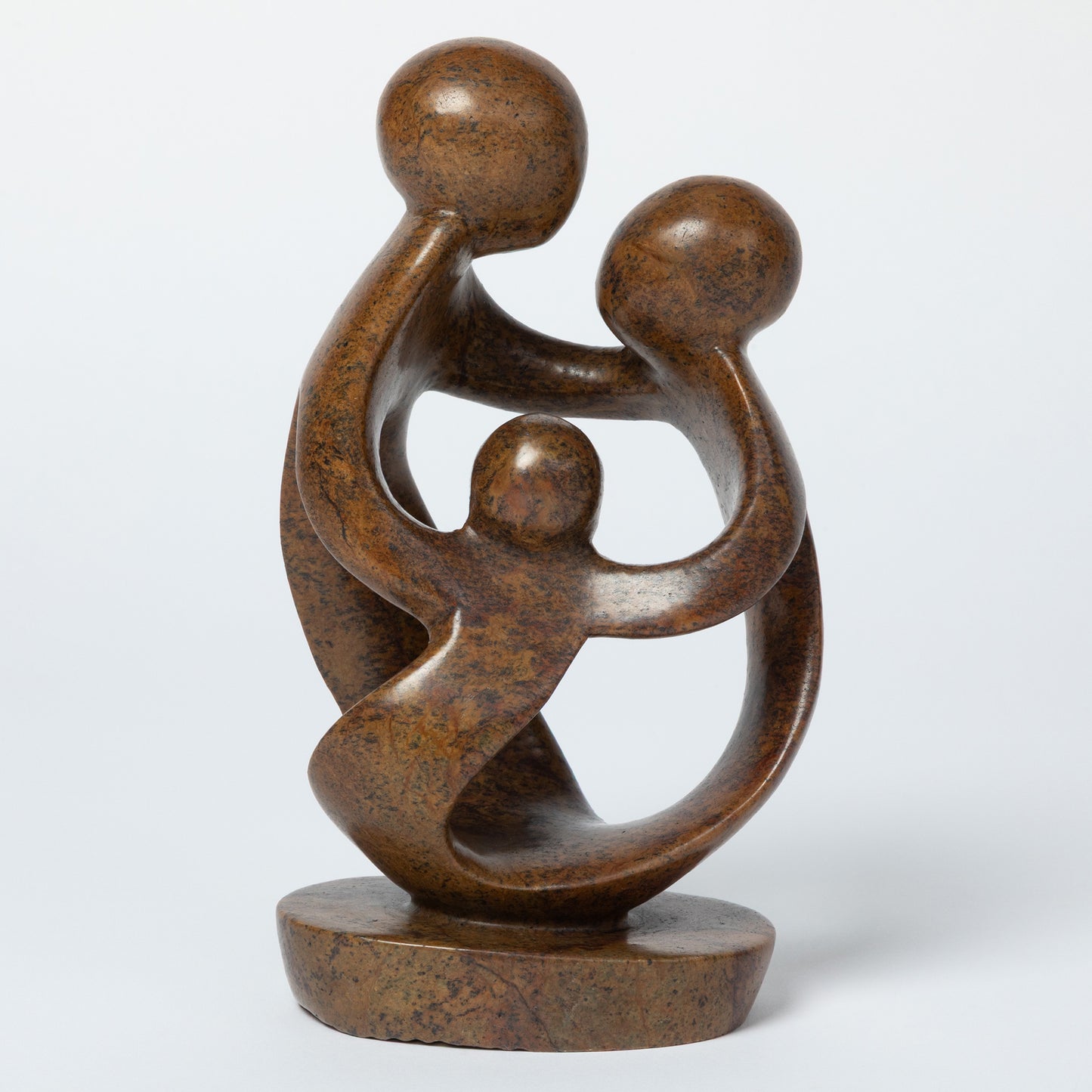 Hand-Carved Serpentine Stone Family Figurine