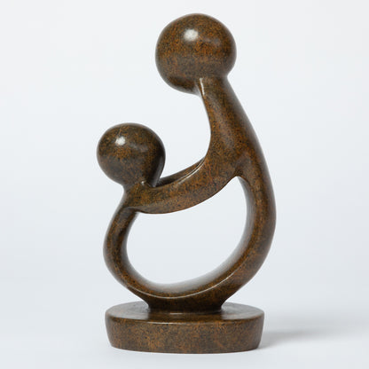 Hand-Carved Serpentine Stone Family Figurine