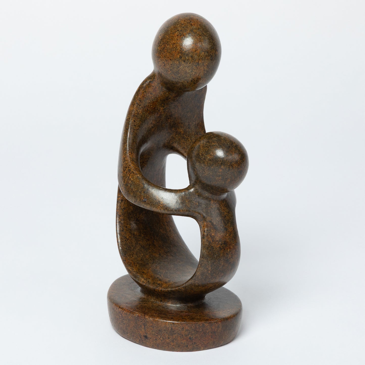 Hand-Carved Serpentine Stone Family Figurine