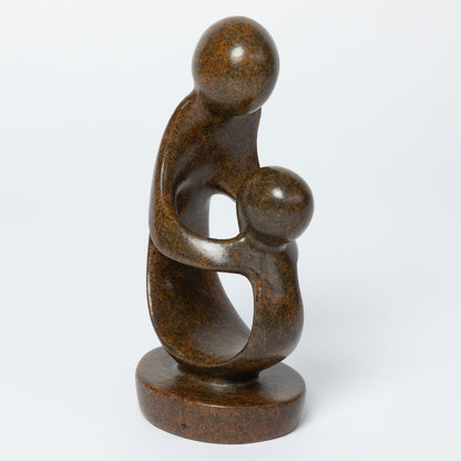 Hand-Carved Serpentine Stone Family Figurine