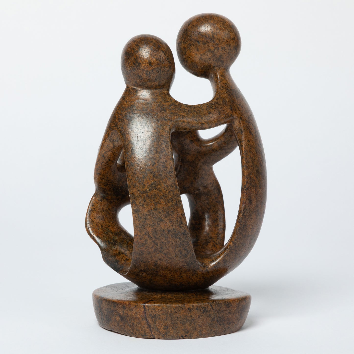 Hand-Carved Serpentine Stone Family Figurine