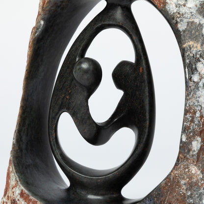 Hand-Carved Serpentine Stone Dancing Couple