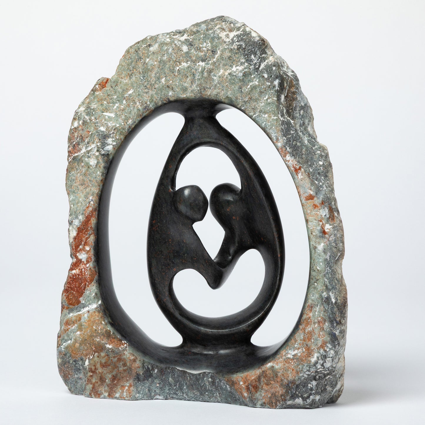 Hand-Carved Serpentine Stone Dancing Couple