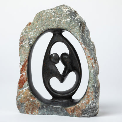 Hand-Carved Serpentine Stone Dancing Couple