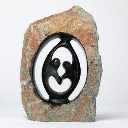 Hand-Carved Serpentine Stone Dancing Couple