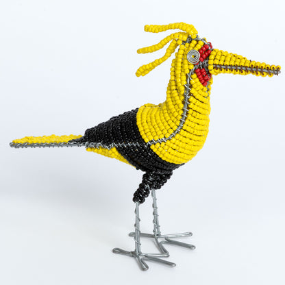 Hand-Beaded Funky Bird Figurine