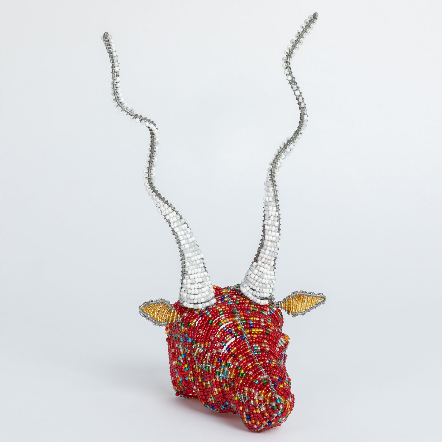 Hand-Beaded Red Antelope Wall Accent