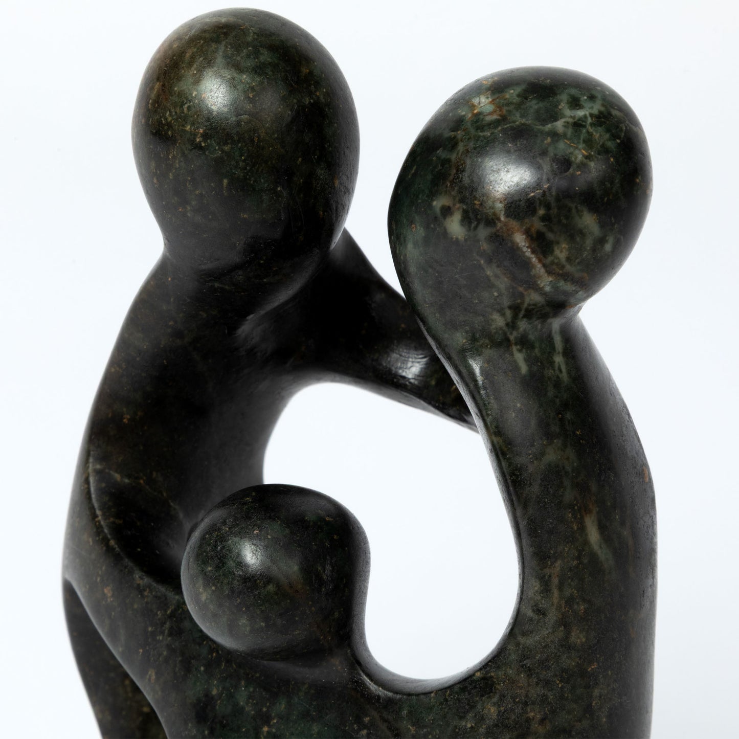 Hand-Carved Serpentine Stone Family Figurine