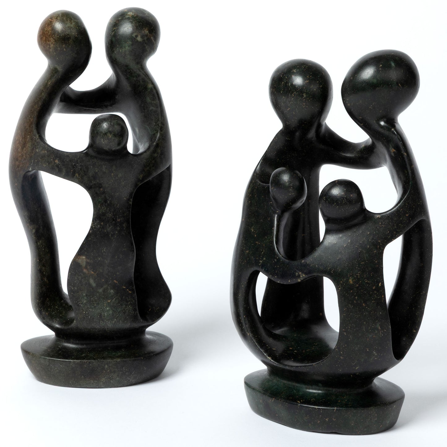 Hand-Carved Serpentine Stone Family Figurine