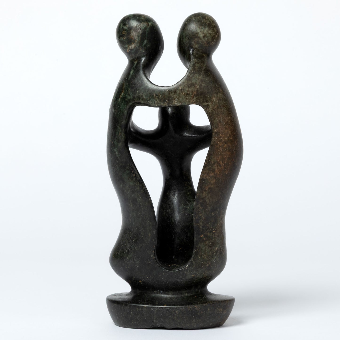 Hand-Carved Serpentine Stone Family Figurine