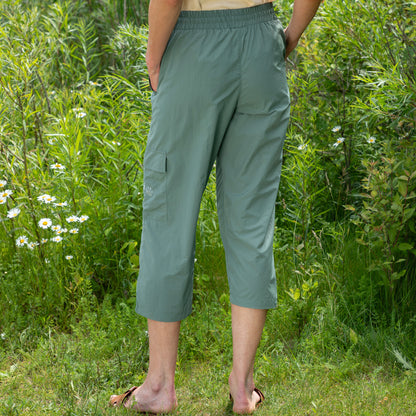 Paw Print Cargo Capri Nylon Pants