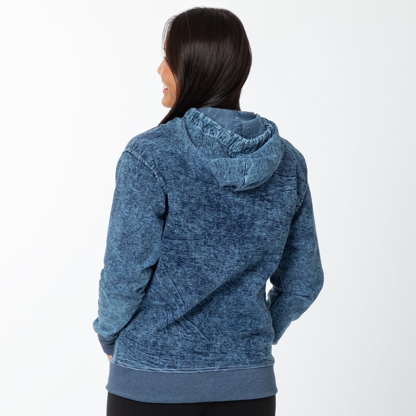 Paw Print Stretch Denim Full Zip Hoodie