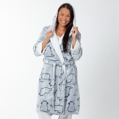 Pet Love Hooded Plush Fleece Robe