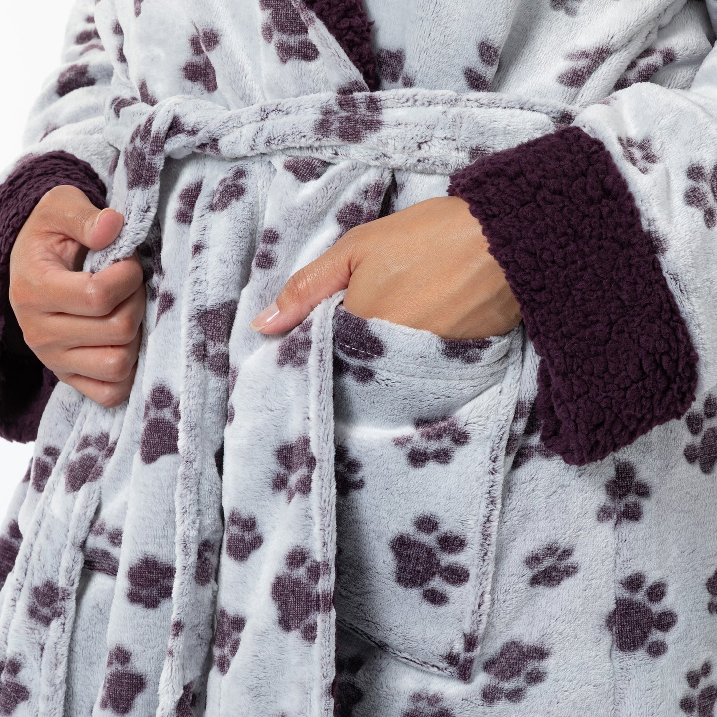 Pet Love Hooded Plush Fleece Robe