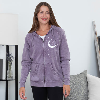 Pet & Moon Mineral Wash Zip Hoodie