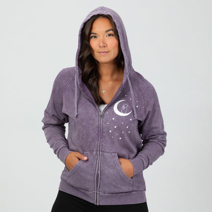 Pet & Moon Mineral Wash Zip Hoodie