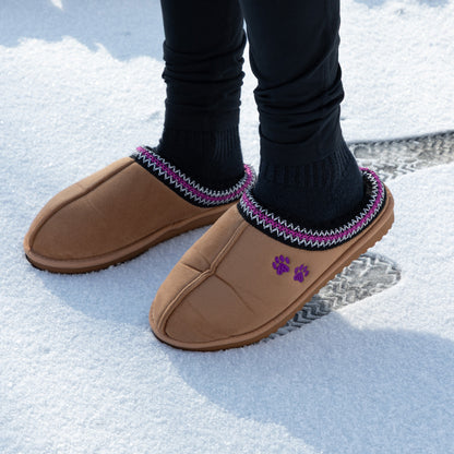 Paw Print Embroidered Indoor/Outdoor Slide-in Slipper Shoes