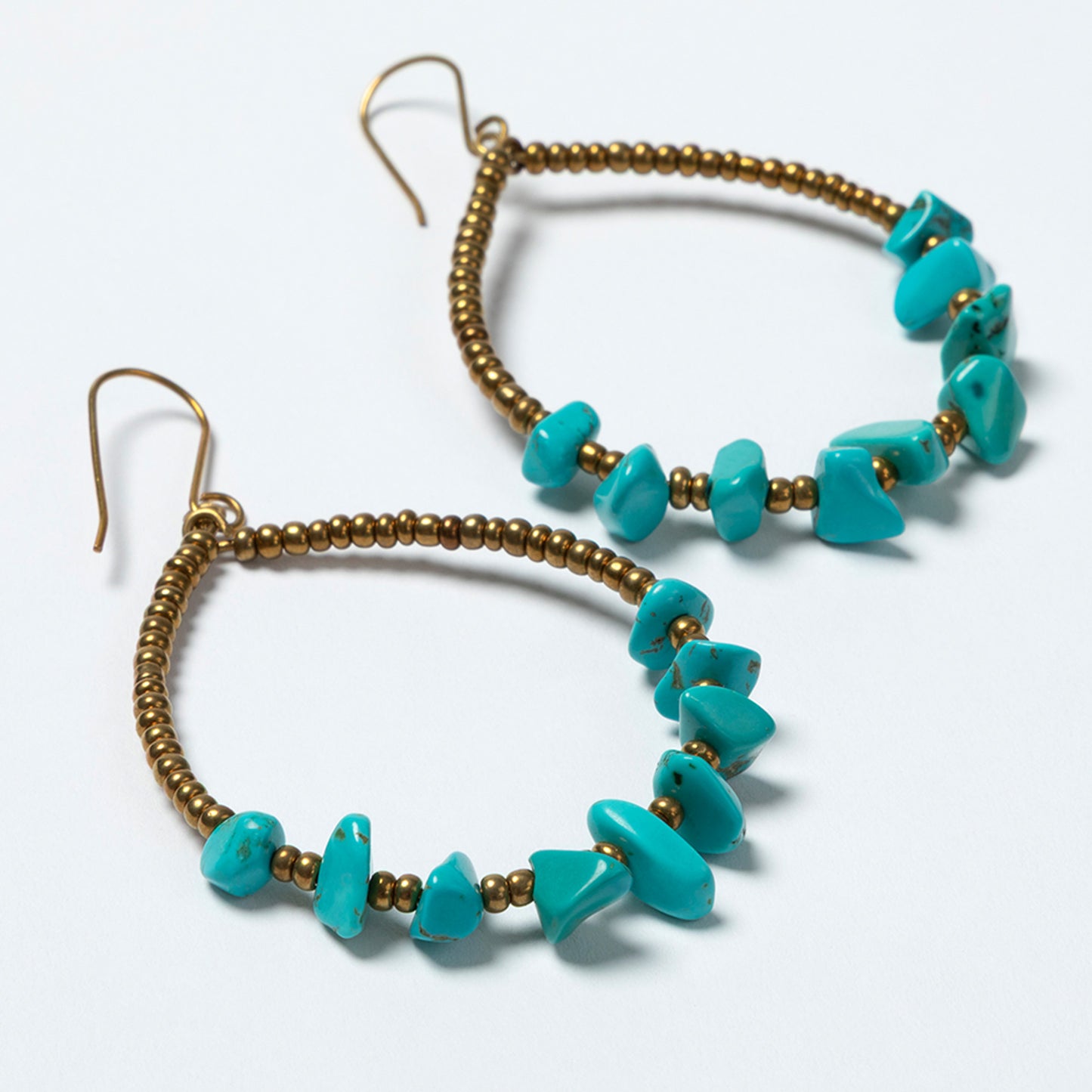 Kenyan Hand-Beaded Stone Drop Earrings