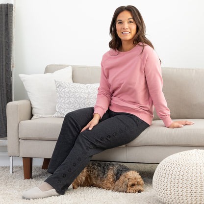 Path of Paws Embroidered Straight Leg Sweatpants