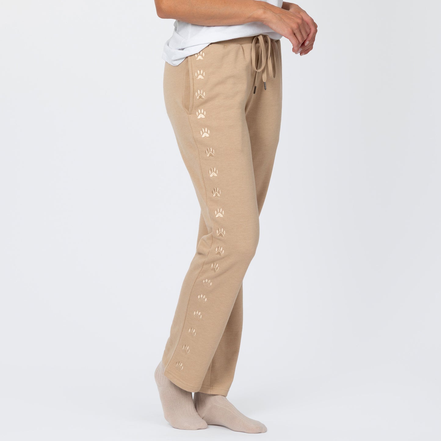 Path of Paws Embroidered Straight Leg Sweatpants