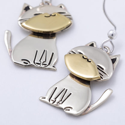 Cat & Dog Mixed Metal Earrings | Handmade, Fair Trade