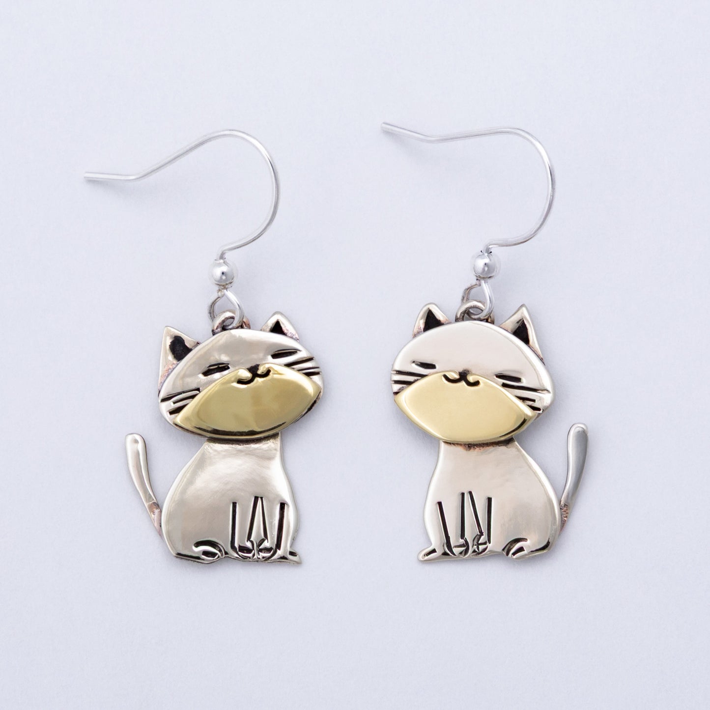 Cat & Dog Mixed Metal Earrings | Handmade, Fair Trade