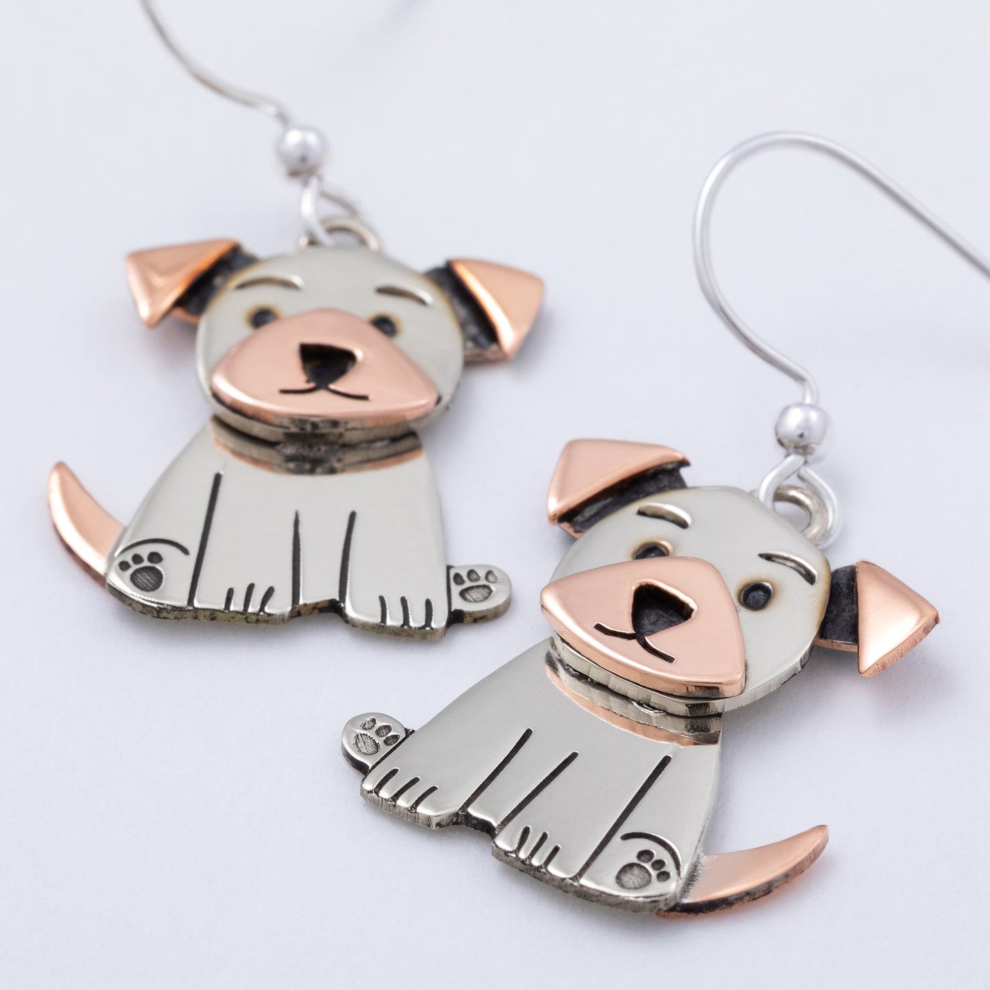 Handmade Floppy-Eared Dog Dangle Earrings