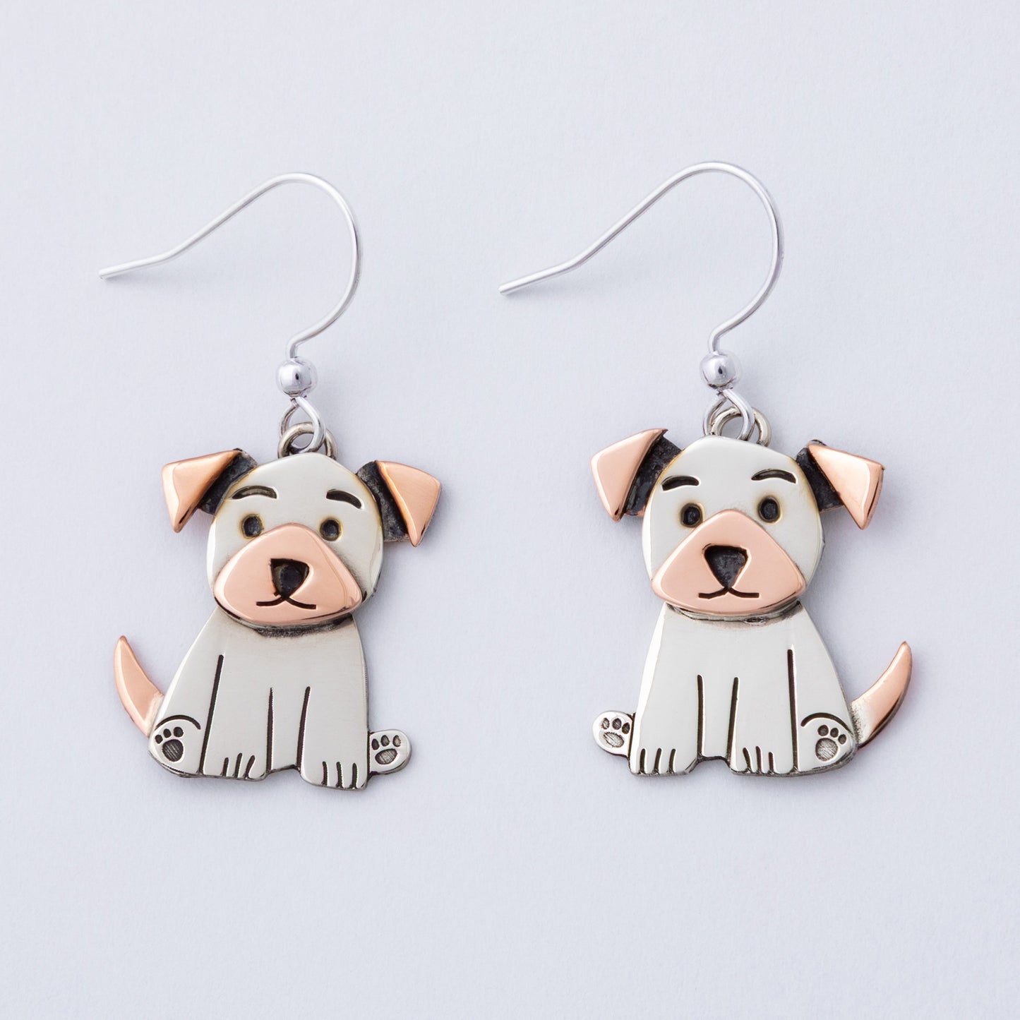 Cat & Dog Mixed Metal Earrings | Handmade, Fair Trade
