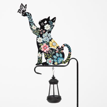 Floral Pet Silhouette Solar Light Garden Stake