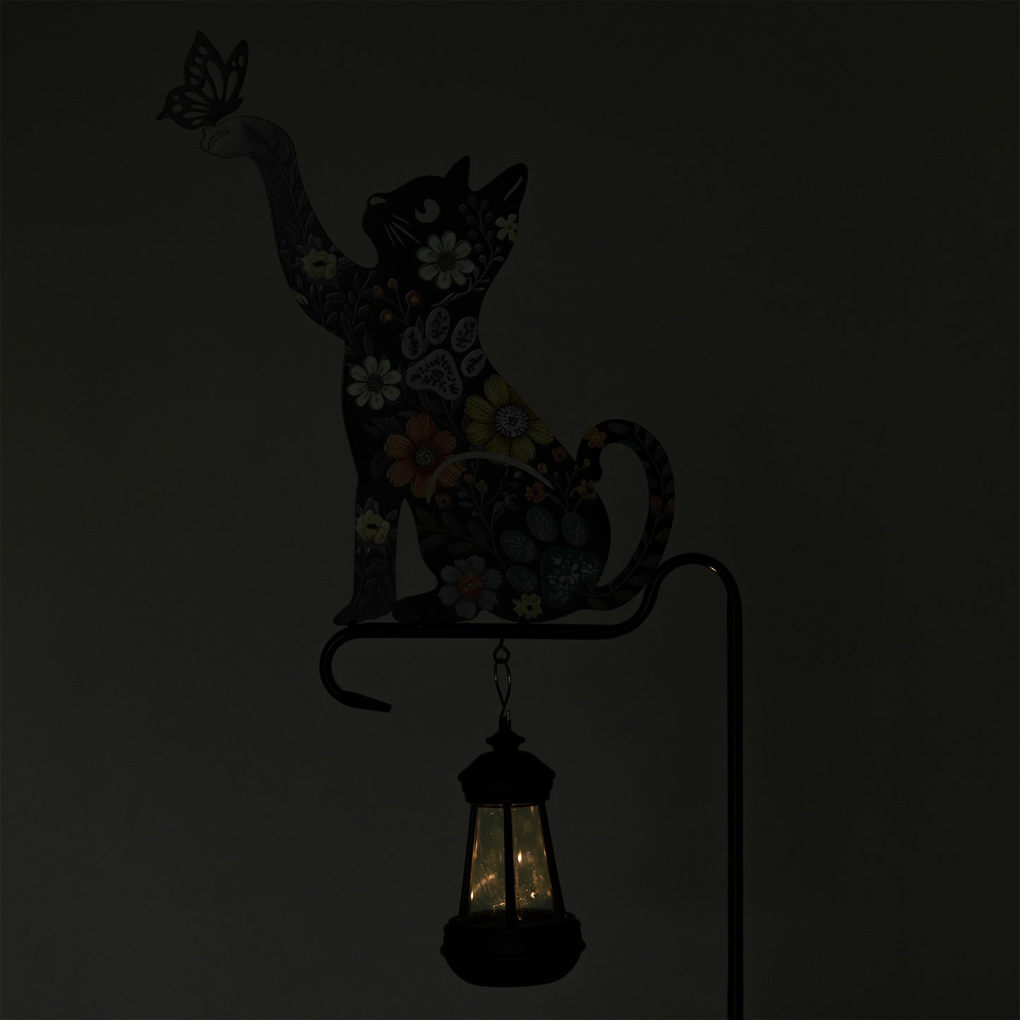 Floral Pet Silhouette Solar Light Garden Stake