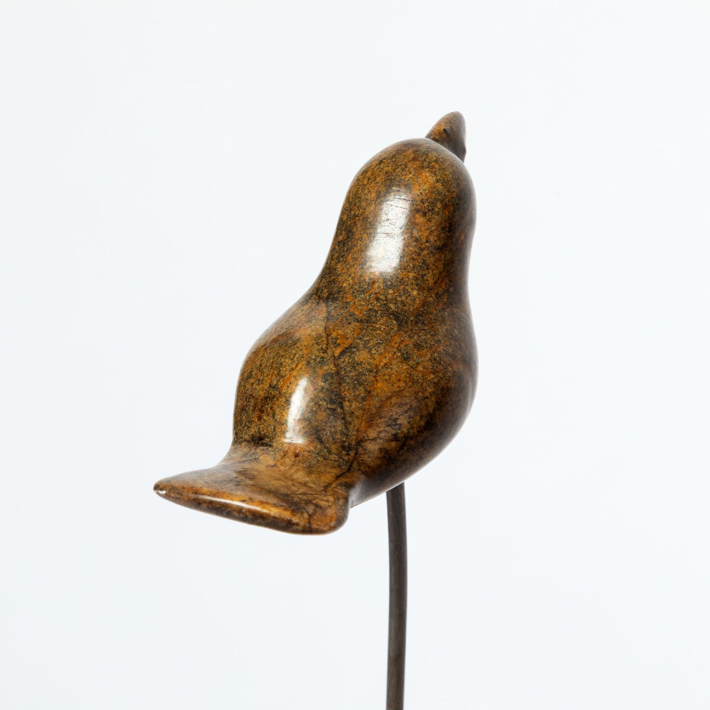 Hand-Carved Serpentine Stone Bird Garden Stake