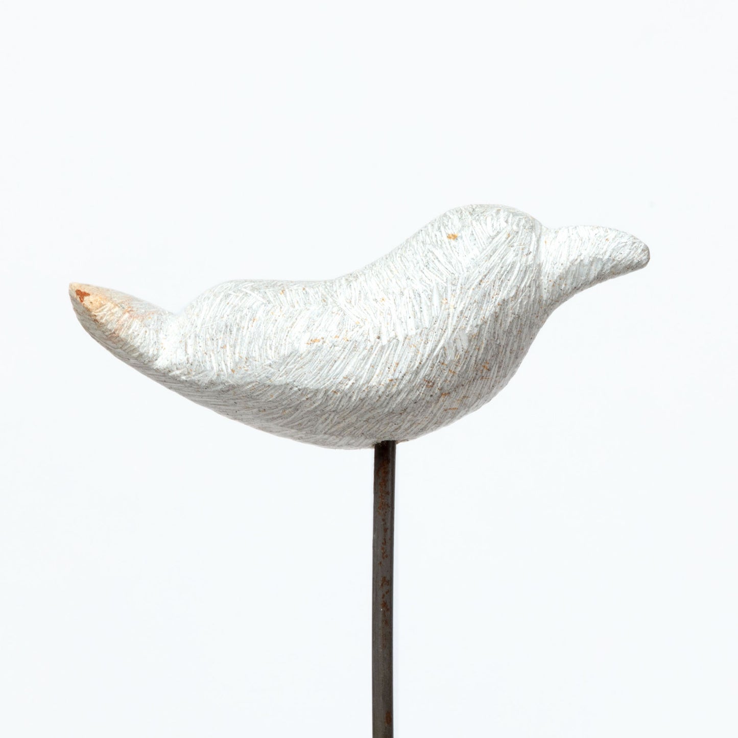 Hand-Carved Serpentine Stone Bird Garden Stake