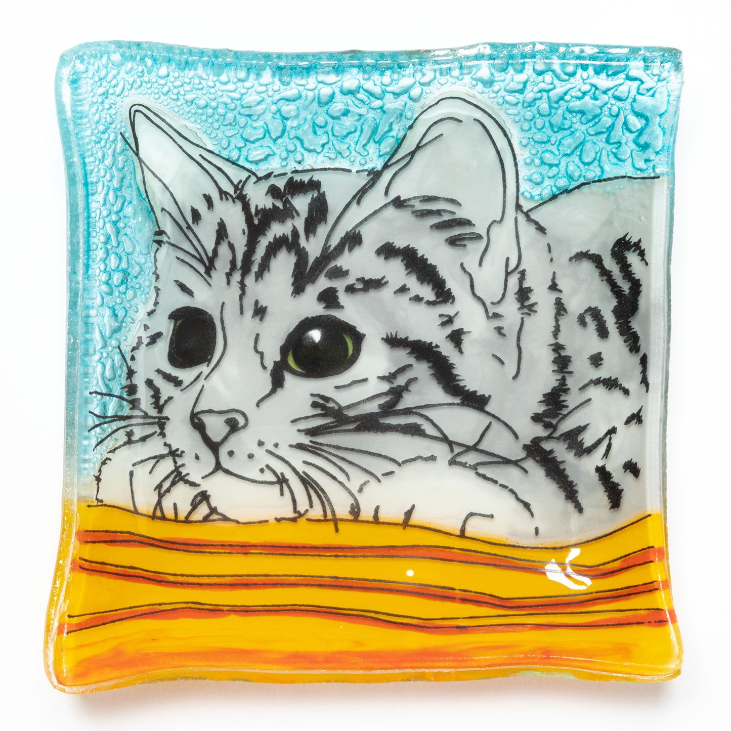 Hand Painted Recycled Glass Dish