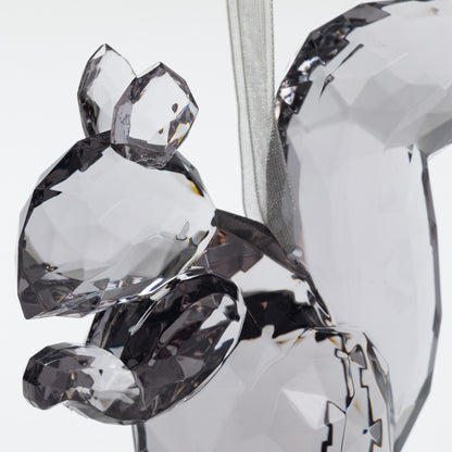 Crystal squirrel ornament on a white background

