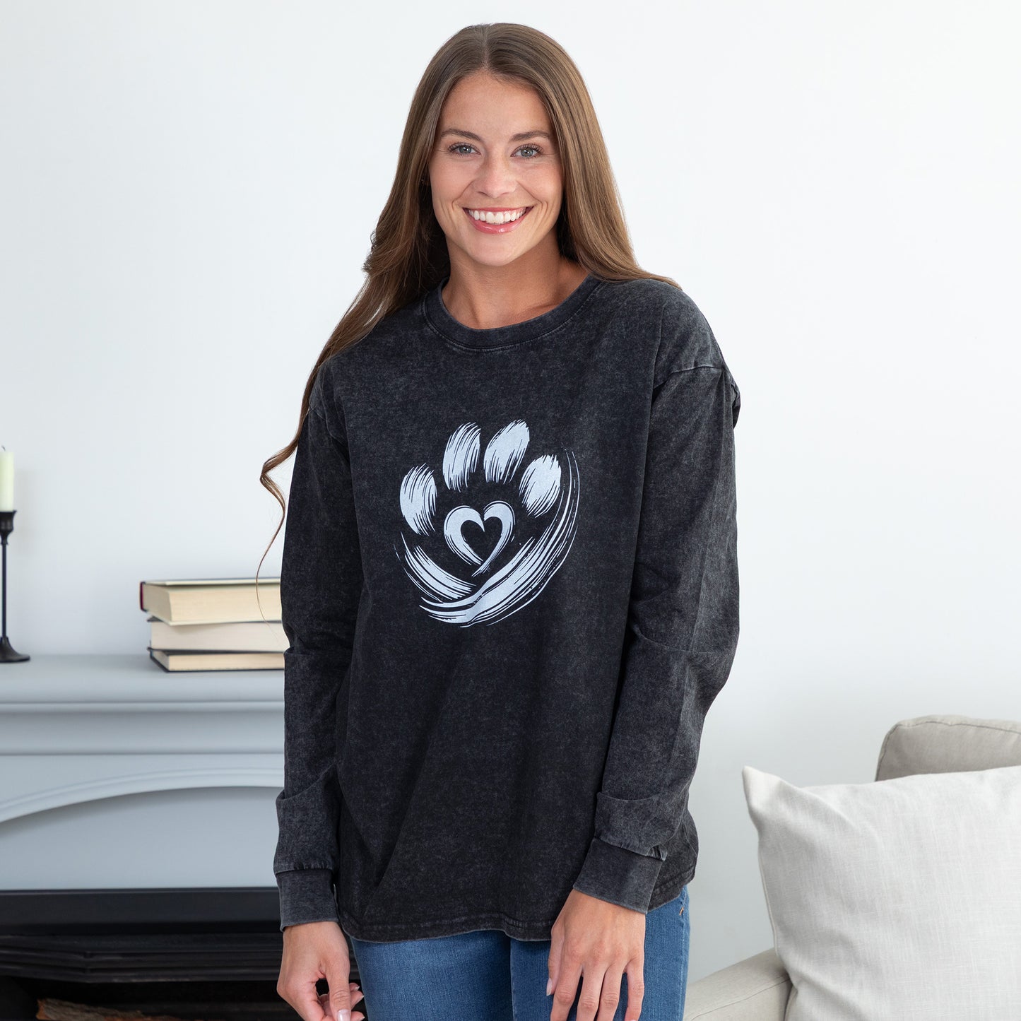 Paw of Love Mineral Wash Long Sleeve Tee