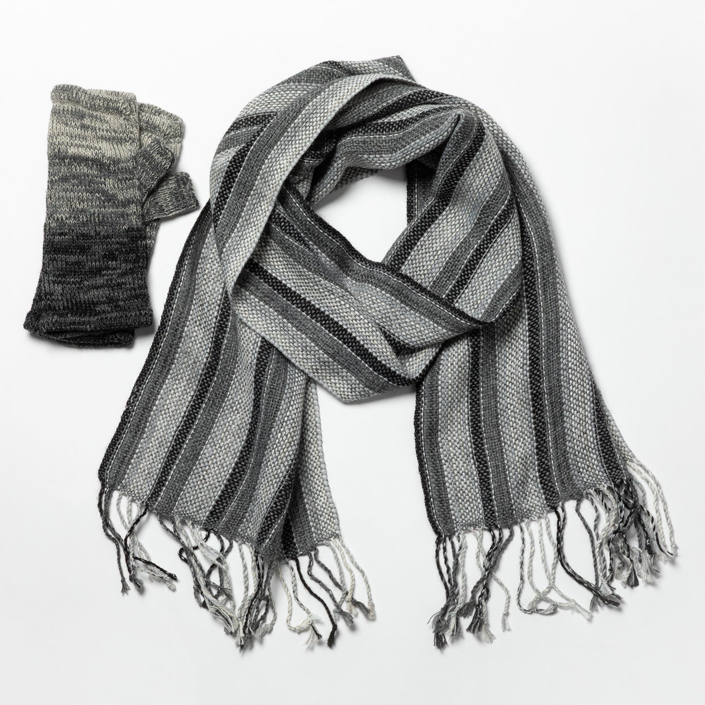 Alpaca Fingerless Mittens & Scarf Set | Fair Trade, 100% Alpaca Fiber