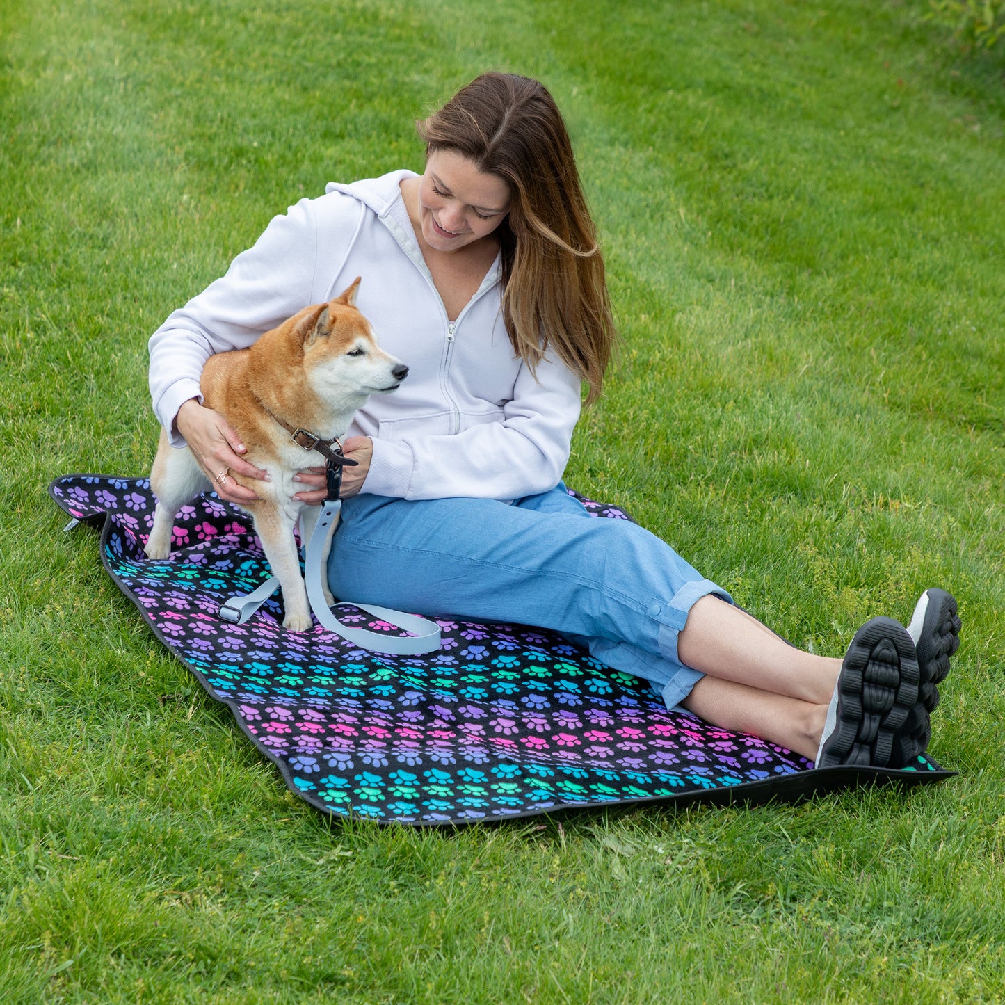 Paws Outdoor Blanket with Waterproof Backing & Handle