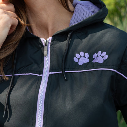 Water-Repellent Paw Print Hooded Jacket