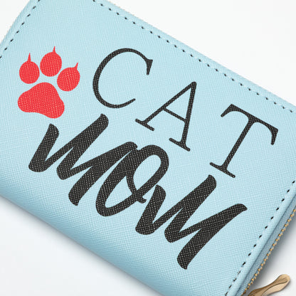 Cat Mom & Dog Mom Faux Leather Zip Around Wallet