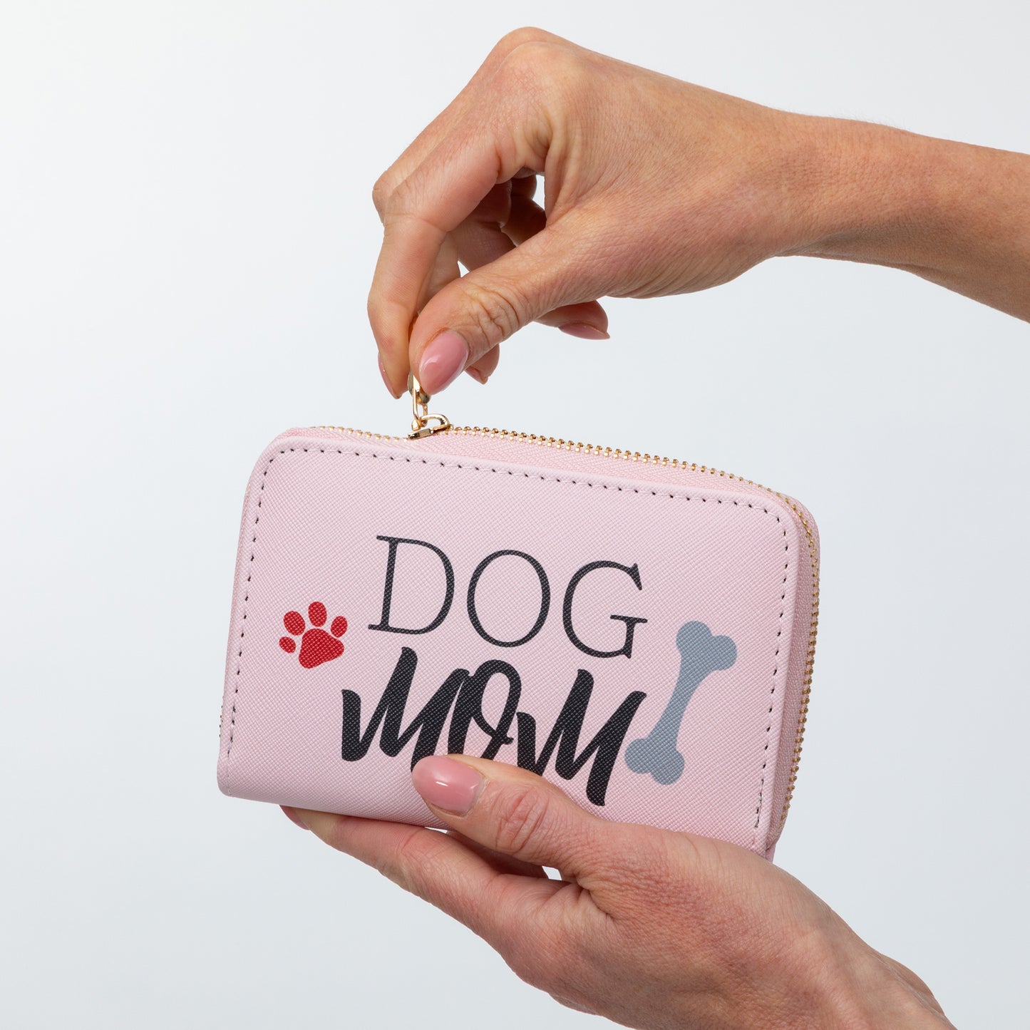 Cat Mom & Dog Mom Faux Leather Zip Around Wallet