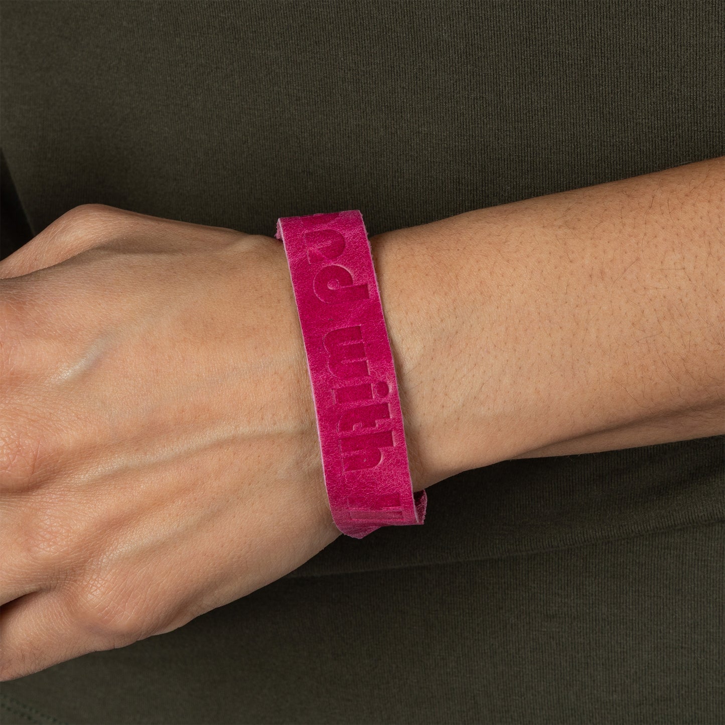 Recycled Leather Stand With Haiti Bracelet