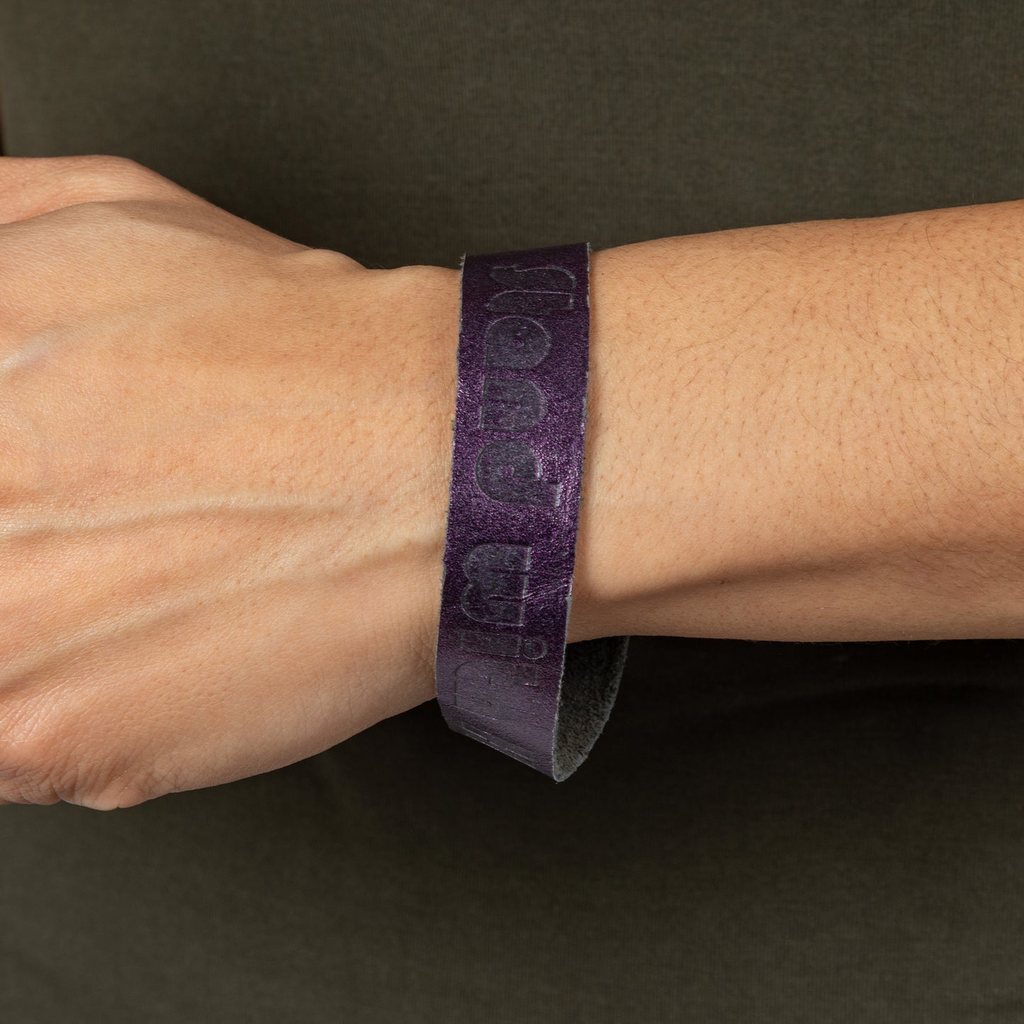 Recycled Leather Stand With Haiti Bracelet