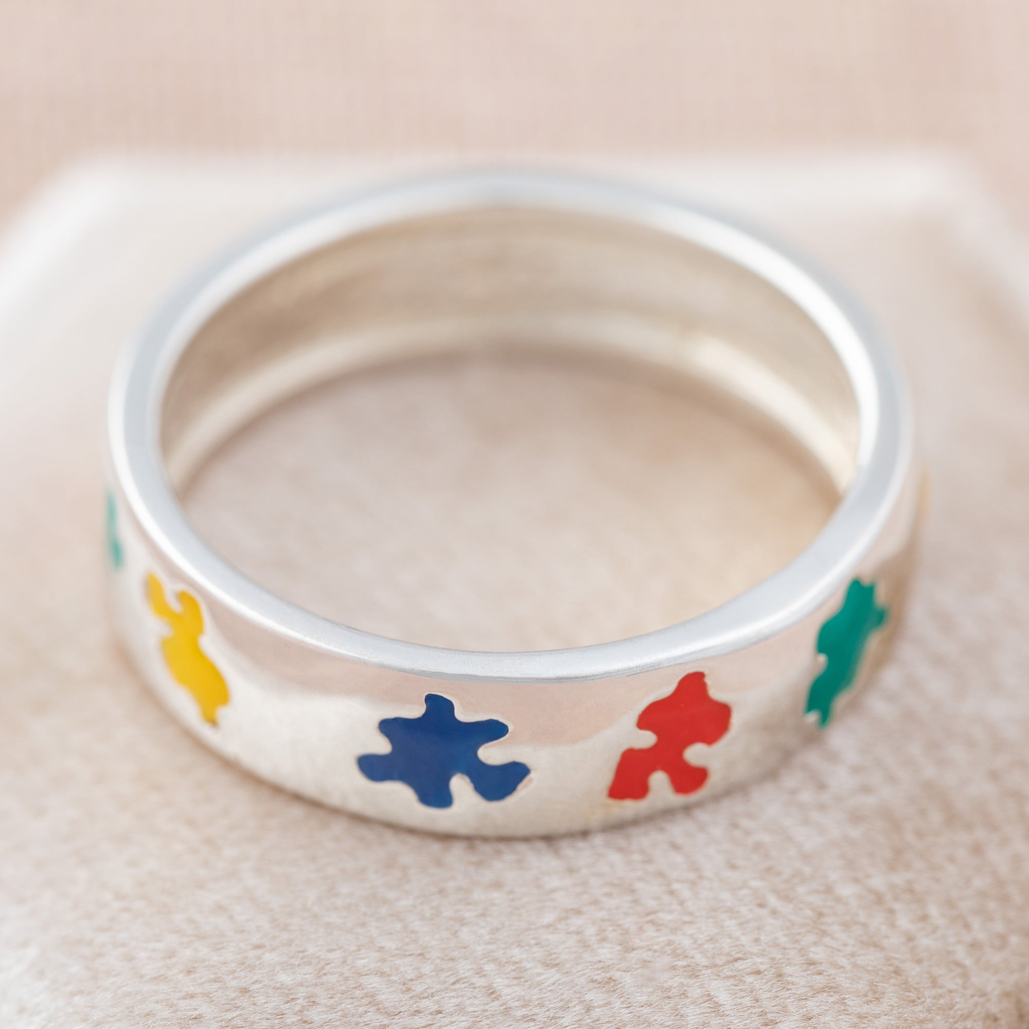 Puzzle Piece Autism Awareness Sterling Ring GreaterGood