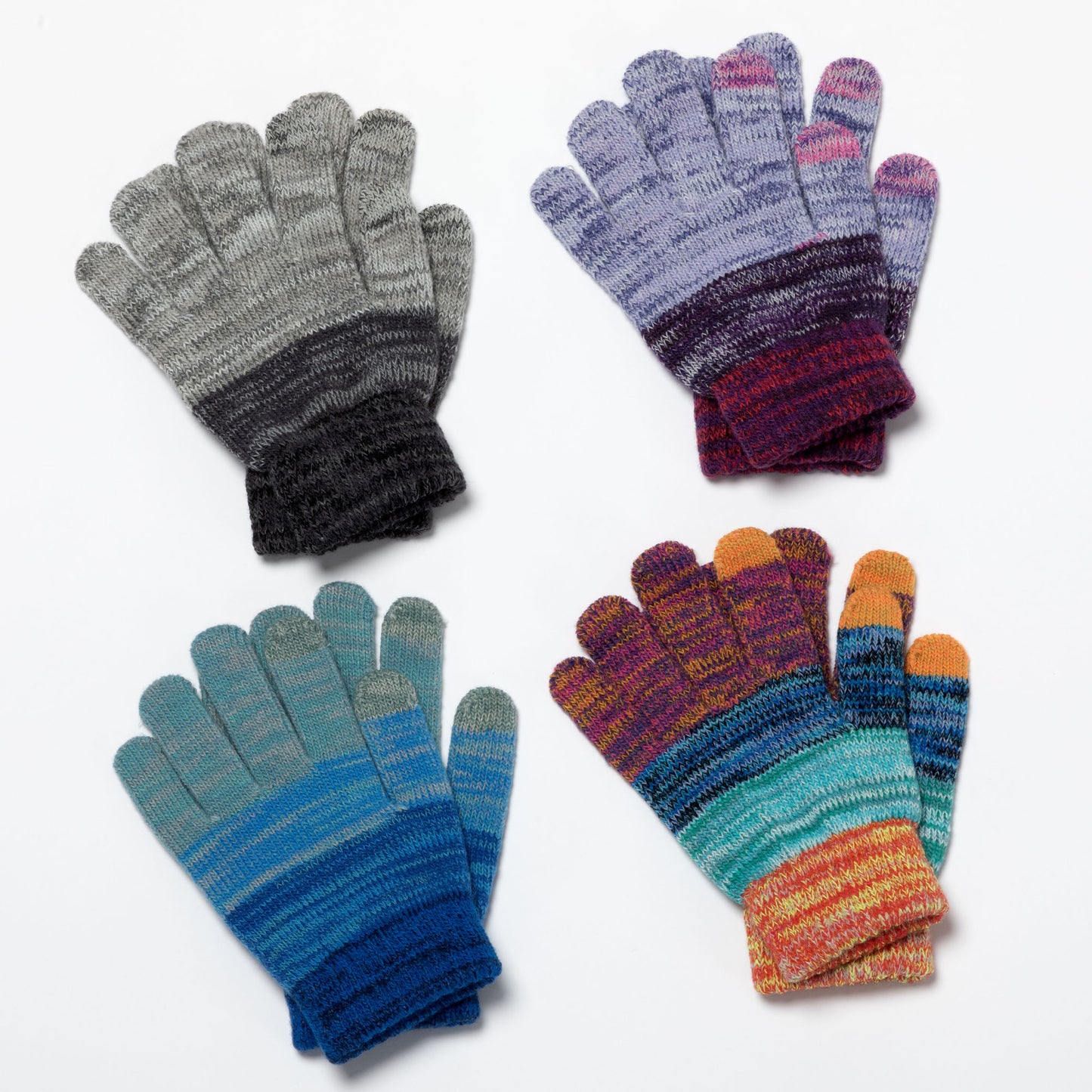 Rainbow Delight Touch Screen Gloves