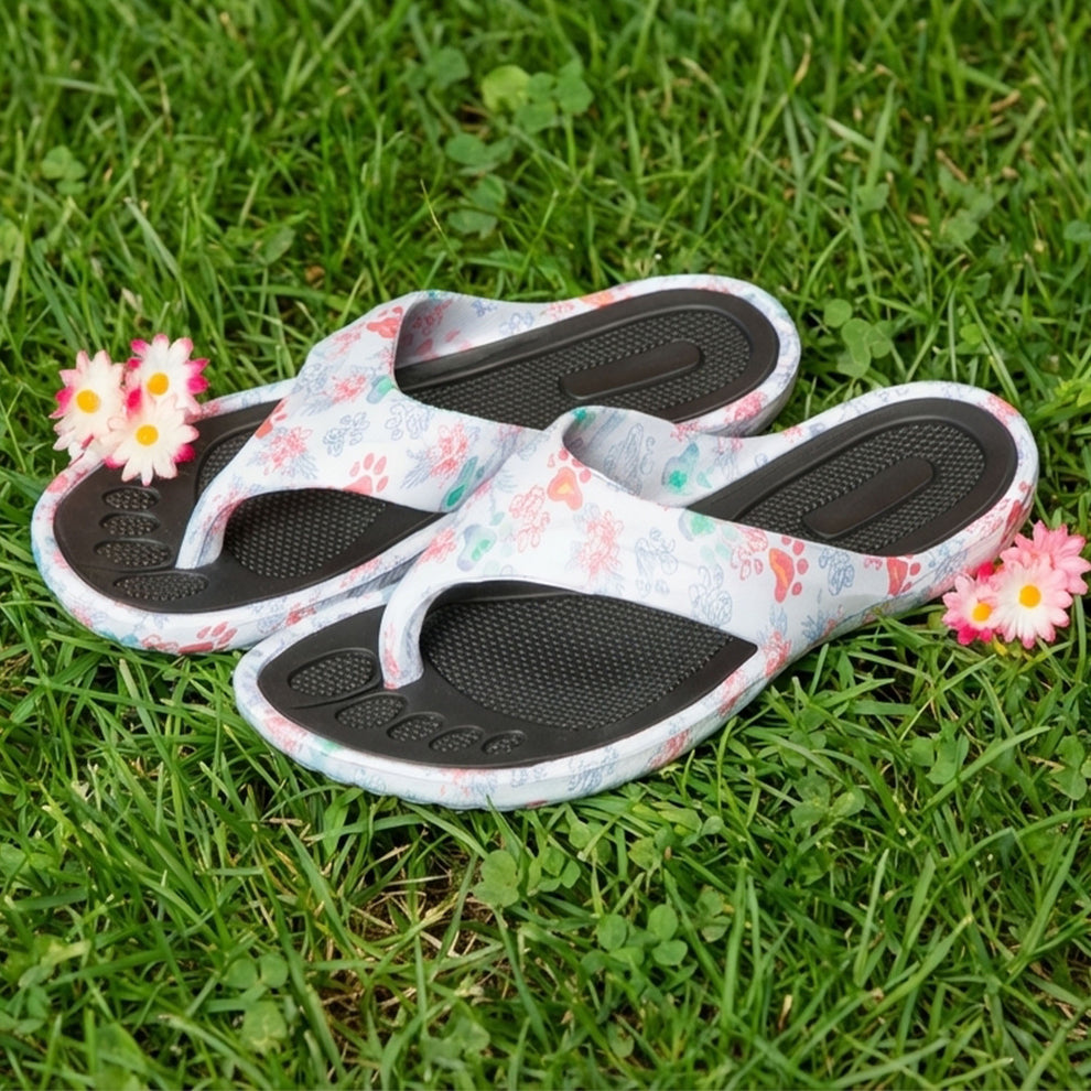 Women's Walking Paws Flip Flops | Paw Print Sandals | GreaterGood