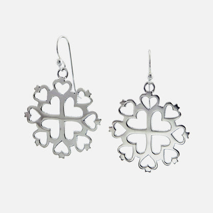 Heart Mandala Sterling Silver Earrings