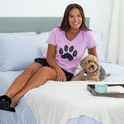 Polka Dot Paws Pajama Shorts Set