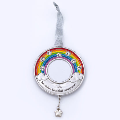 Rainbow Bridge Paw Print Photo Ornament